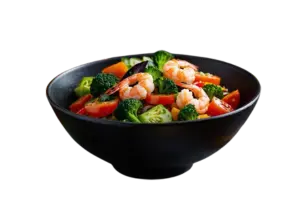 Steamed Shrimp with Mixed Vegs