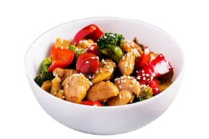 Steamed Sliced Chicken with Mixed Vegs