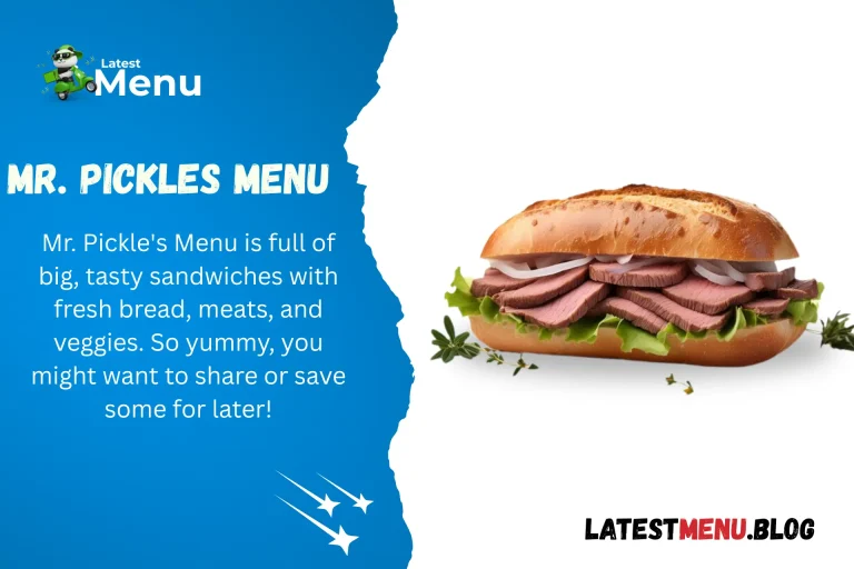 Mr. Pickles Menu
